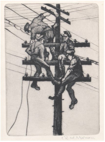 picture of men working on power line