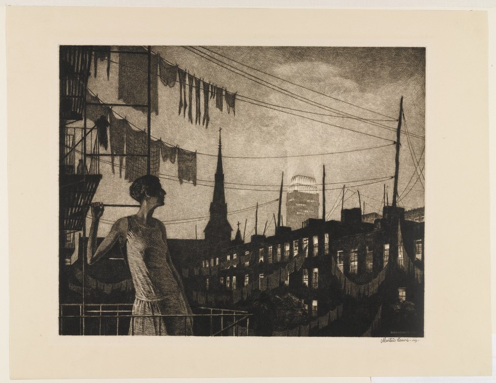 Picture of woman on rooftop at night