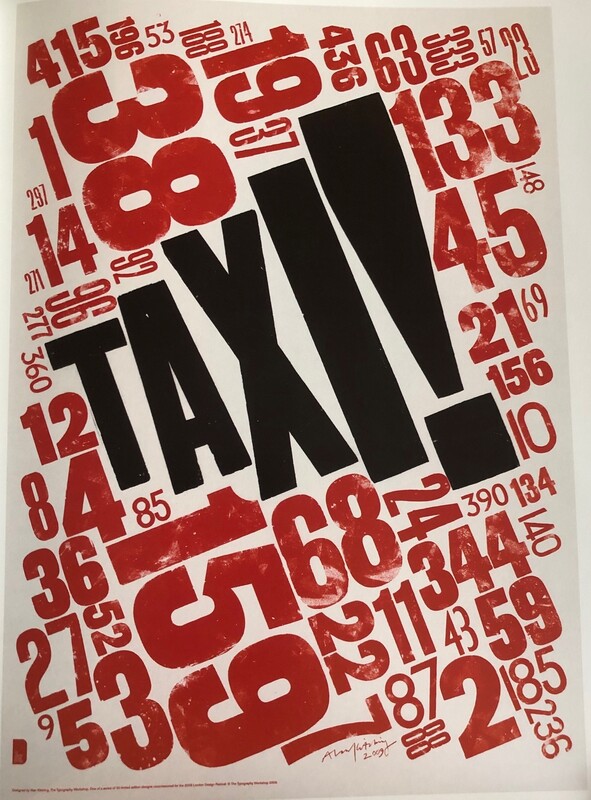 Poster of letters spelling TAXI