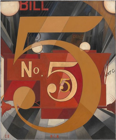 Picture of Charles Demuth's I Saw the Figure 5 in Gold, a painting.