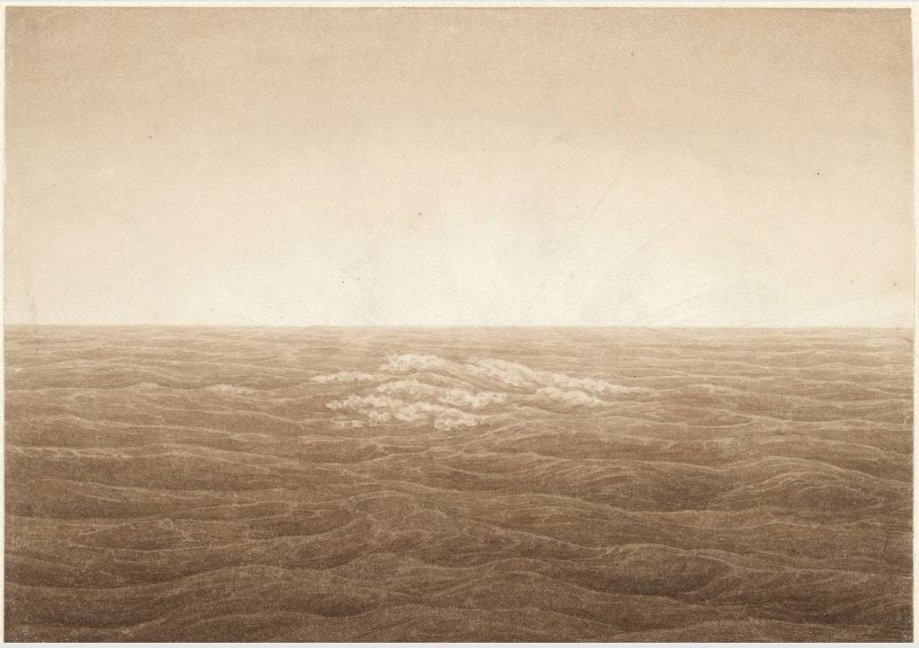 Picture of Caspar David Friedrich's drawing Sea with Rising Sun