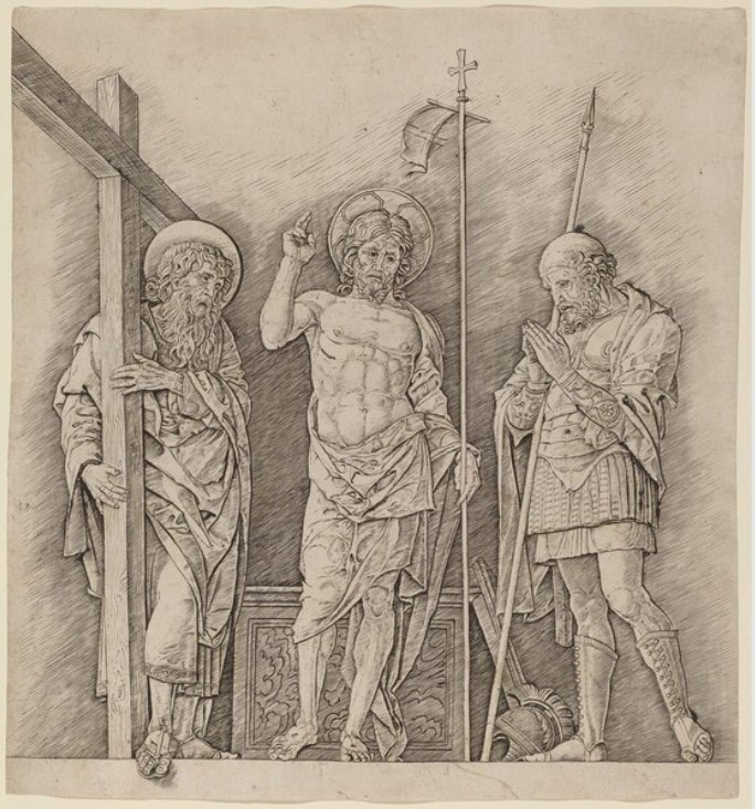 picture of Christ with two saints