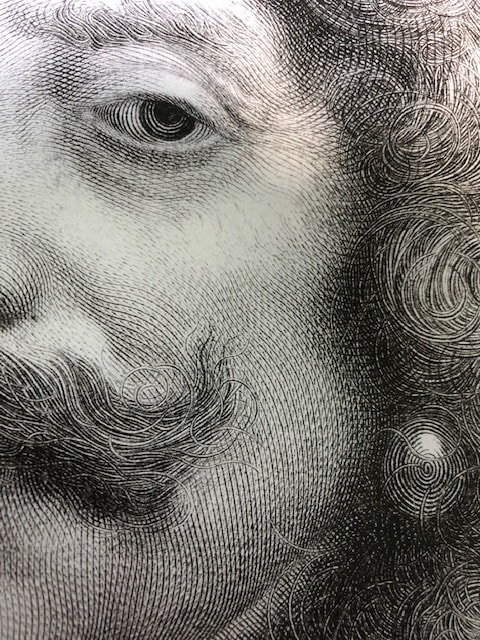 Picture of a detail from Nicolas Mignard's engraved portrait of the Count of Harcourt, 1667