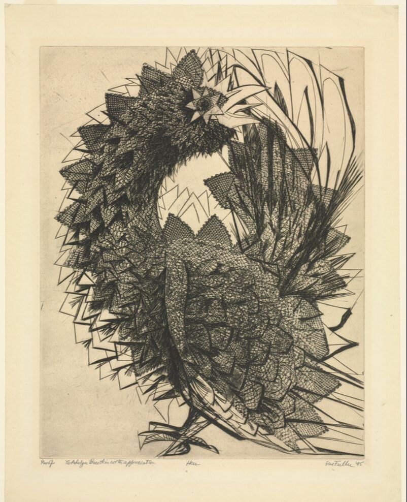 Picture of Sue Fuller, Hen, 1945, softground etching