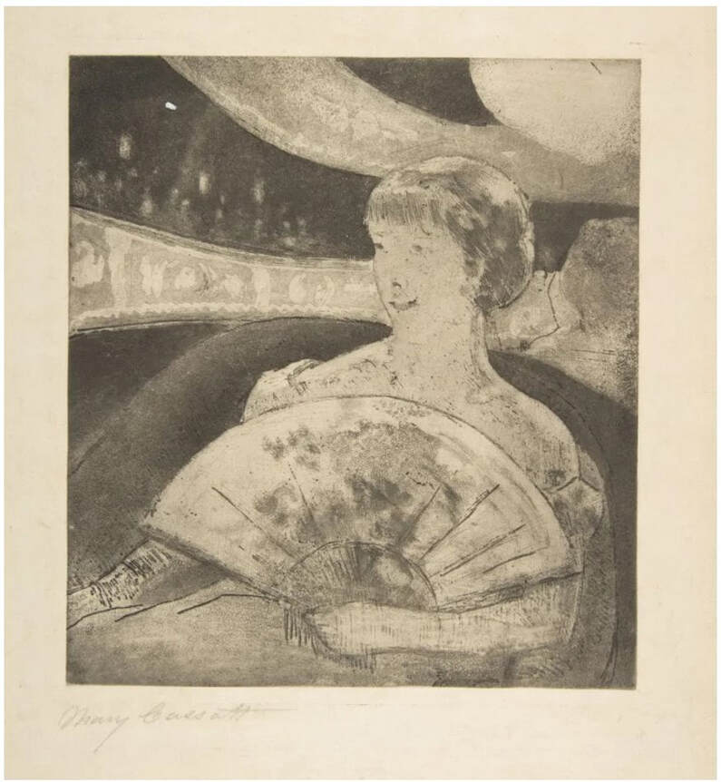 Picture Mary Cassatt print In the Opera Box, collection Metropolitan Museum