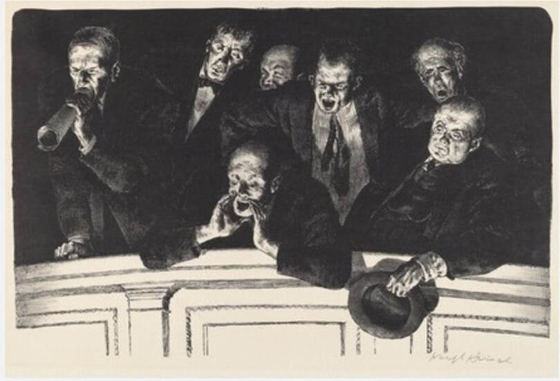Picture of Joseph Hirsch print, The Hecklers, collection National Gallery