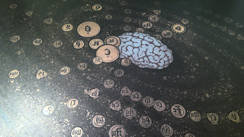 picture of a periodic table and brain