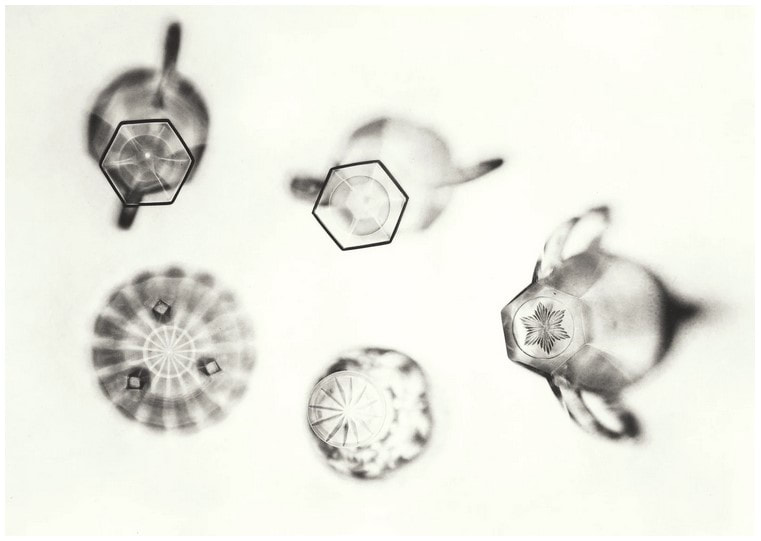 picture of a group of glasses from below