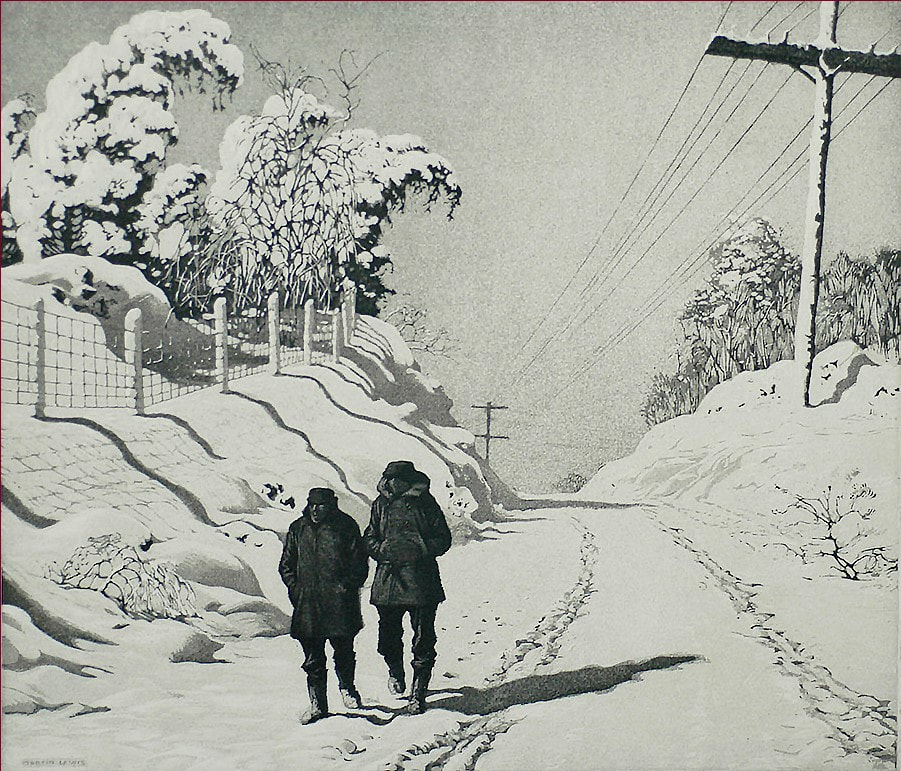 Picture of country road in snow