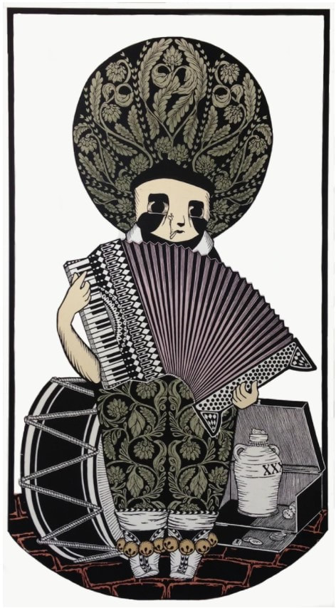 picture of a person holding an accordion
