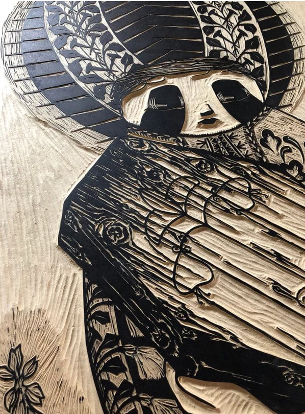 picture of a woodcut block