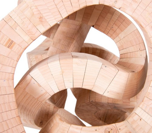 Picture of an abstract wooden sculpture by Jed Smalle