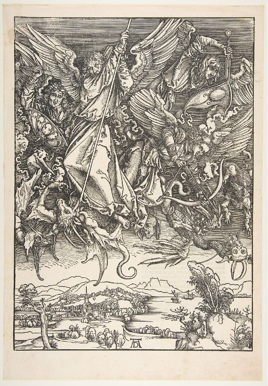 picture of a saint fighting a dragon