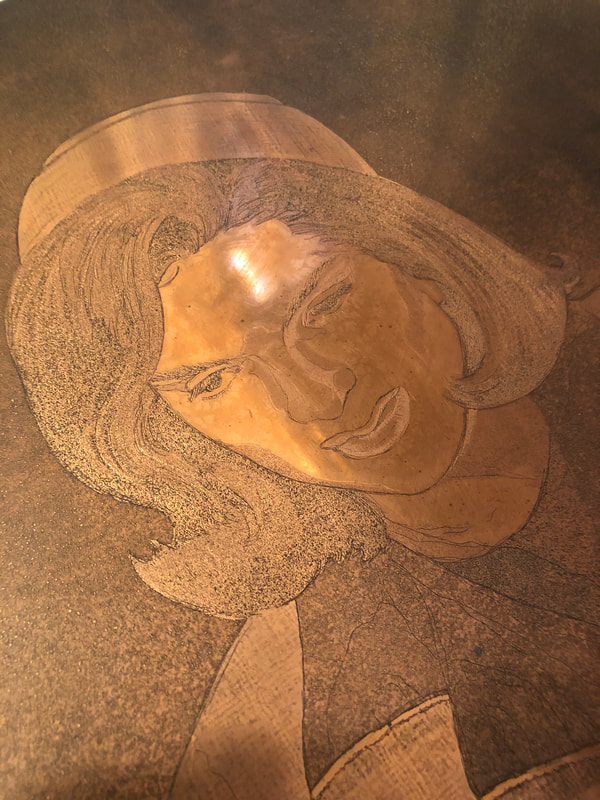 picture of Jackie Kennedy in copper plate