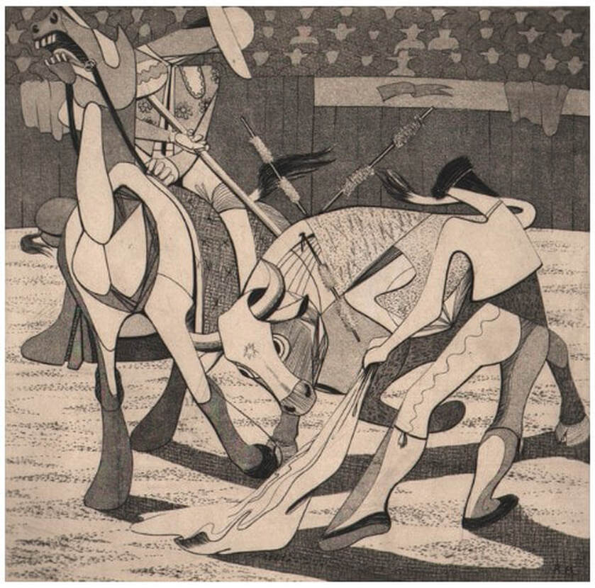 Picture of Roderick Mead's print, Matador and Bull