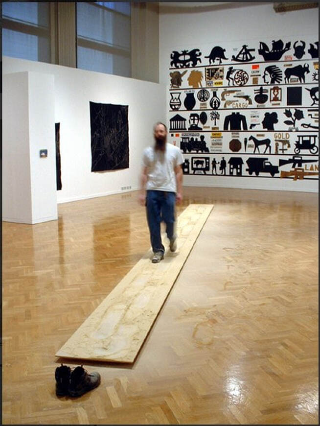 Picture of Stan Shellabarger. Untitled Performance (Sanding 2002) Chicago, IL.