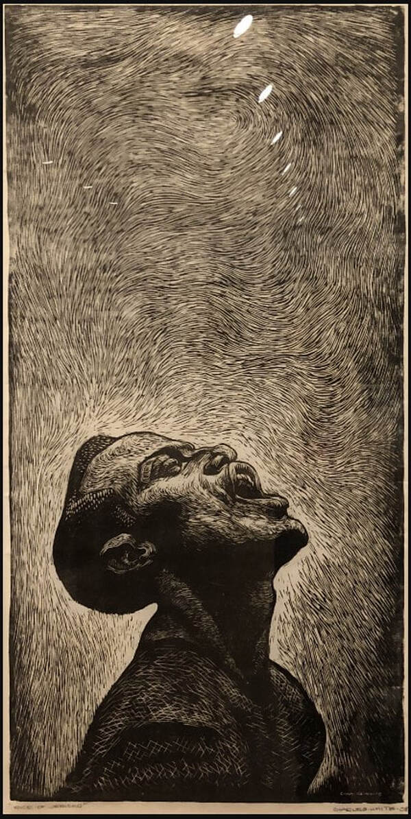 Picture of Charles White's linoleum cut, Voice of Jericho
