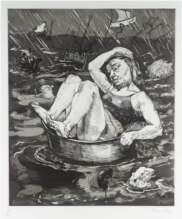 picture of a woman in a tub in a flood