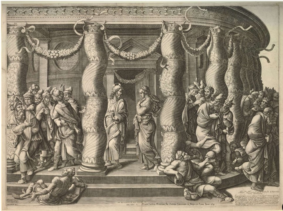 Picture of Christ and figures in the temple